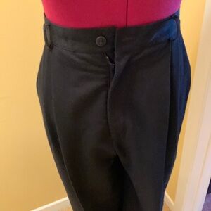 Emblem high rise pleated dress pant